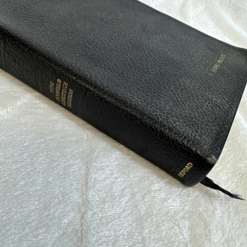 Holy Bible New Scofield Reference Ed KJV Genuine Cowhide Leather Oxford 1967 VTG